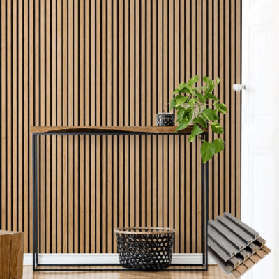 picture of New design wooden grain water-proof pvc wpc wall panels designs for Interior decor