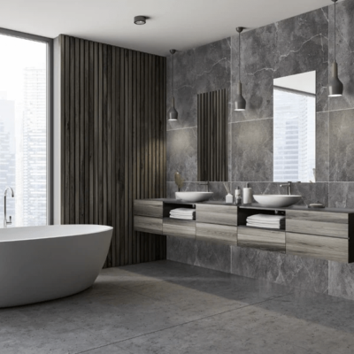 picture ofPremium Large Tile Grey 1.0m x 2.4m Shower Panel